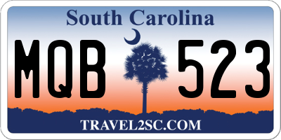 SC license plate MQB523