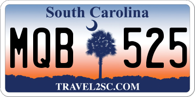 SC license plate MQB525