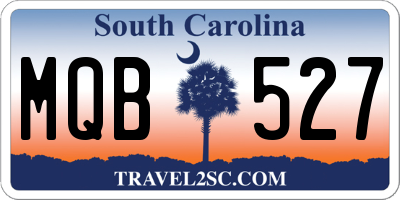 SC license plate MQB527