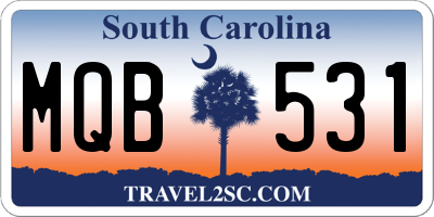 SC license plate MQB531