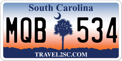 SC license plate MQB534