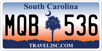 SC license plate MQB536