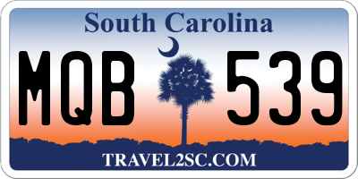 SC license plate MQB539