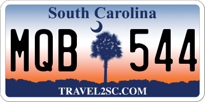 SC license plate MQB544