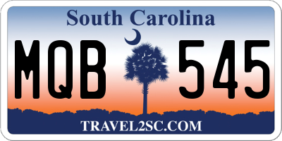 SC license plate MQB545