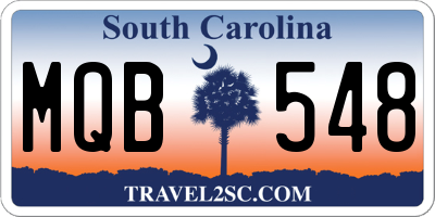 SC license plate MQB548