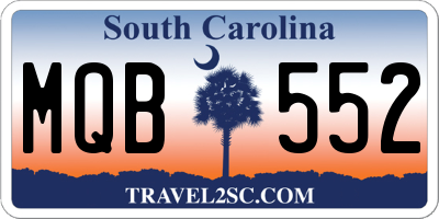 SC license plate MQB552