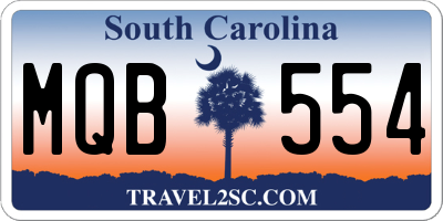 SC license plate MQB554