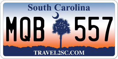 SC license plate MQB557