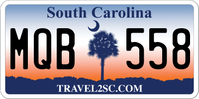 SC license plate MQB558