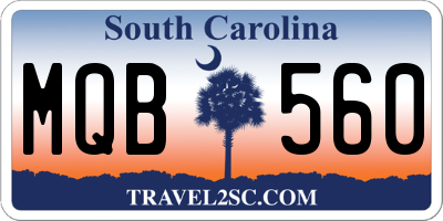 SC license plate MQB560