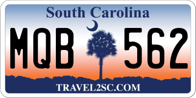 SC license plate MQB562