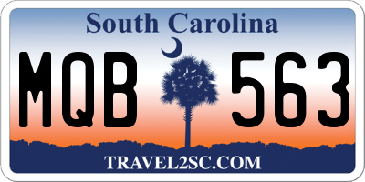 SC license plate MQB563