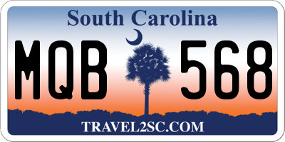SC license plate MQB568