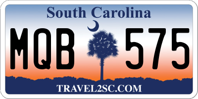 SC license plate MQB575