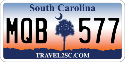 SC license plate MQB577