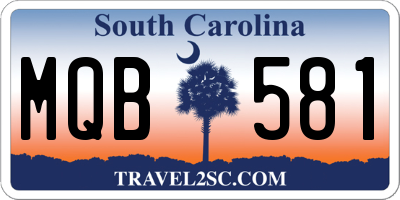 SC license plate MQB581