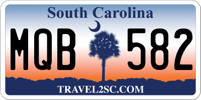 SC license plate MQB582