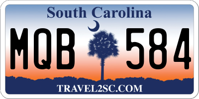SC license plate MQB584