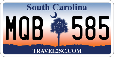 SC license plate MQB585