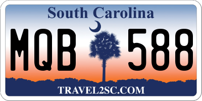 SC license plate MQB588