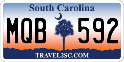 SC license plate MQB592