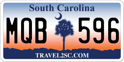 SC license plate MQB596
