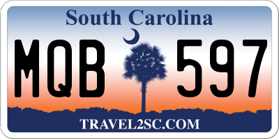 SC license plate MQB597