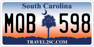 SC license plate MQB598