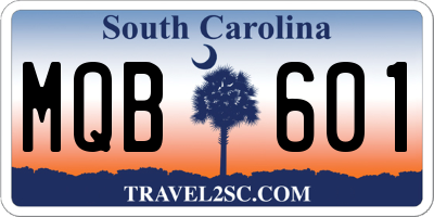 SC license plate MQB601