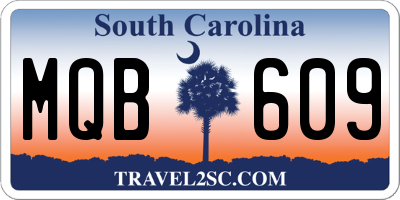 SC license plate MQB609
