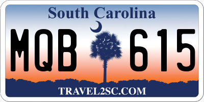 SC license plate MQB615