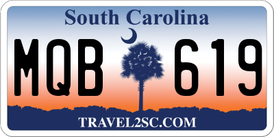 SC license plate MQB619
