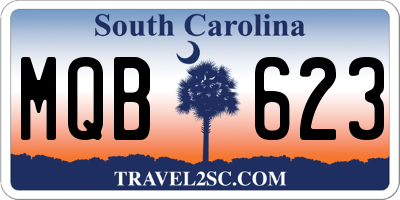 SC license plate MQB623