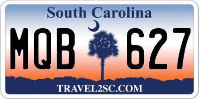 SC license plate MQB627
