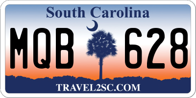 SC license plate MQB628