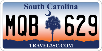 SC license plate MQB629
