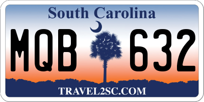 SC license plate MQB632
