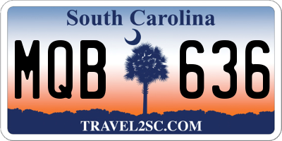 SC license plate MQB636