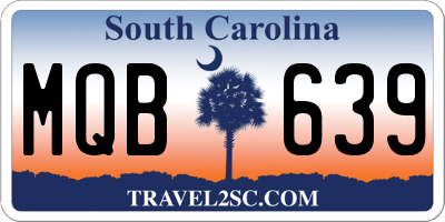 SC license plate MQB639