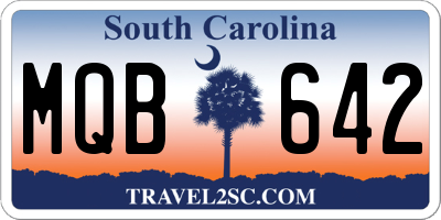 SC license plate MQB642