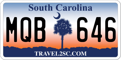 SC license plate MQB646
