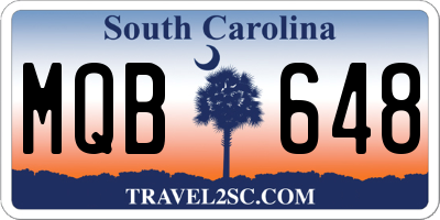 SC license plate MQB648