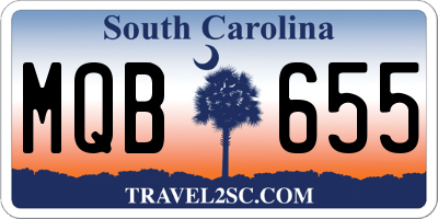 SC license plate MQB655
