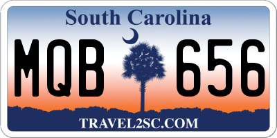 SC license plate MQB656