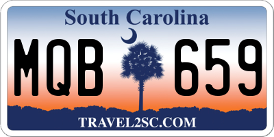 SC license plate MQB659