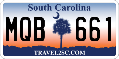 SC license plate MQB661
