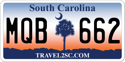 SC license plate MQB662