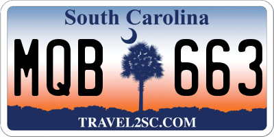 SC license plate MQB663