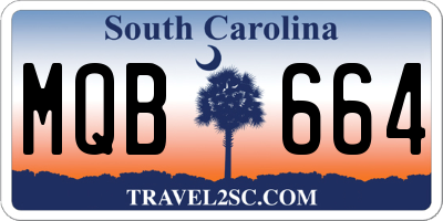 SC license plate MQB664